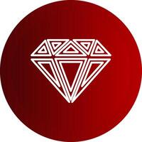 Diamond Line Button Icon vector