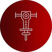 Jackhammer Line Button Icon vector