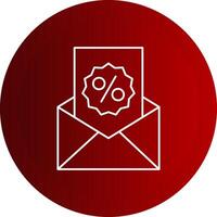 Promotion mail Line Button Icon vector