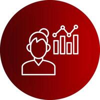 Employee Performance Line Button Icon vector