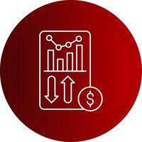 Sales Report Line Button Icon vector