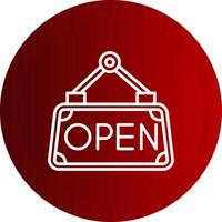 Open Line Button Icon vector