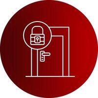 Door Lock Line Button Icon vector