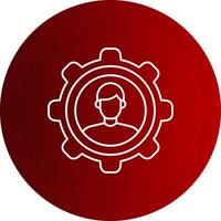 Customer Relationship Line Button Icon vector