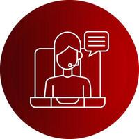 Remote Worker Line Button Icon vector