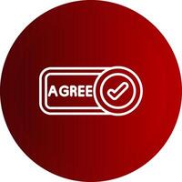 Agree Line Button Icon vector