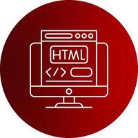 Html Line Button Icon vector