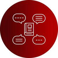 Discussion Group Line Button Icon vector