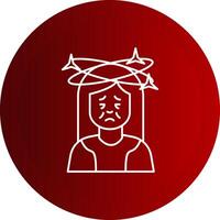 Dizziness Line Button Icon vector