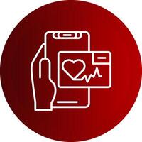 Heart Rate App Line Button Icon vector