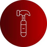 Hammer Line Button Icon vector