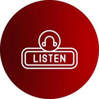 Listen Line Button Icon vector