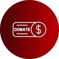 Donate Button Line Button Icon vector