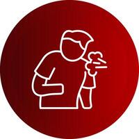 Cough Line Button Icon vector