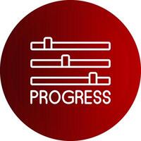 Progress Line Button Icon vector