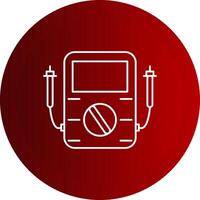 Voltmeter Line Button Icon vector