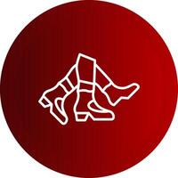 Toe Beat Line Button Icon vector