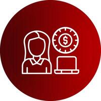 Freelancer Line Button Icon vector