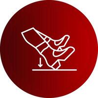 Heel Dig Line Button Icon vector