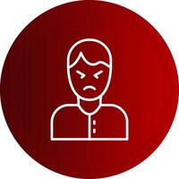 Anger Line Button Icon vector