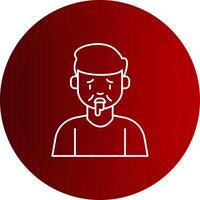 Drooling Line Button Icon vector