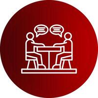 Discussion Line Button Icon vector