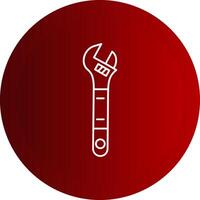 Adjustable Wrench Line Button Icon vector
