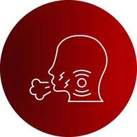 Cough Line Button Icon vector