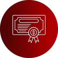 Certificate Line Button Icon vector