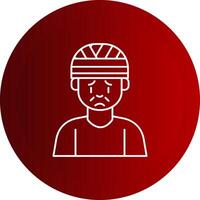 Head Injury Line Button Icon vector