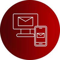 Mails Exchange Line Button Icon vector
