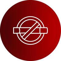 No Smoking Line Button Icon vector