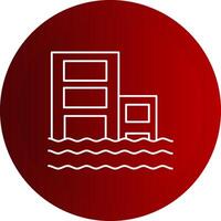 Flood Line Button Icon vector