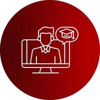 OnLine Button Teacher Line Button Icon vector