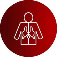 Spinal Cord Line Button Icon vector