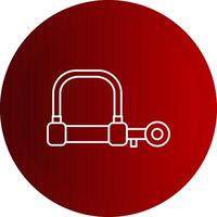 Wire Lock Line Button Icon vector