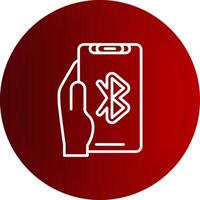 Bluetooth Line Button Icon vector