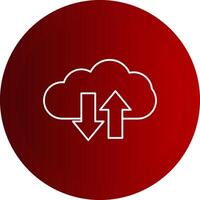 Cloud Upload And Download Line Button Icon vector