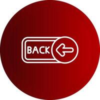 Back Line Button Icon vector