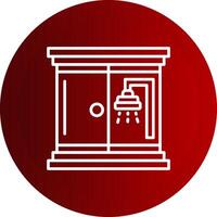 Shower Room Line Button Icon vector
