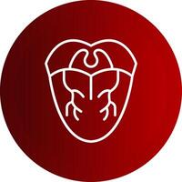 Tongue Line Button Icon vector