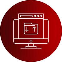 Upload Line Button Icon vector