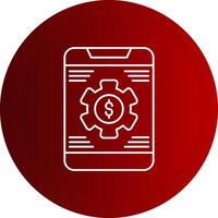 Banking App Settings Line Button Icon vector