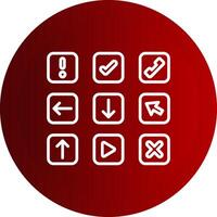 Web Button Line Button Icon vector