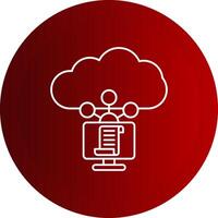 Cloud Service Line Button Icon vector