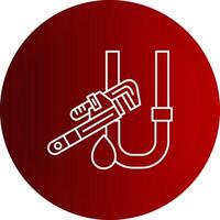 Pipe Repair Line Button Icon vector