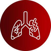Lungs Pain Line Button Icon vector