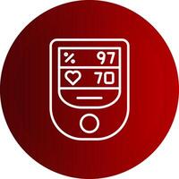 Pulse Oximeter Line Button Icon vector