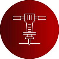 Jackhammer Line Button Icon vector