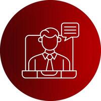 Virtual Meeting Line Button Icon vector
